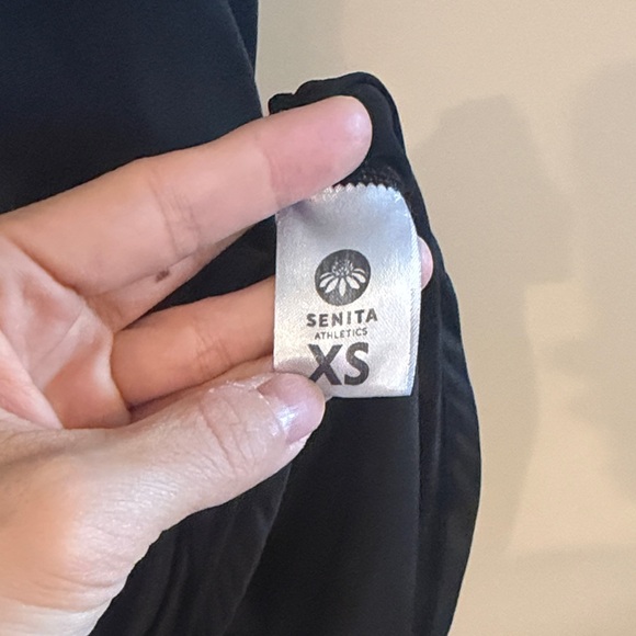 💜5 for $25 Senita Athletics Black Strappy Tank Top - Picture 3 of 4